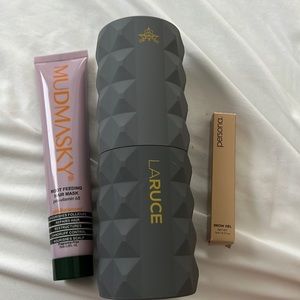 Bundle of laruce brushes, mud mudmasky and persona brow gel